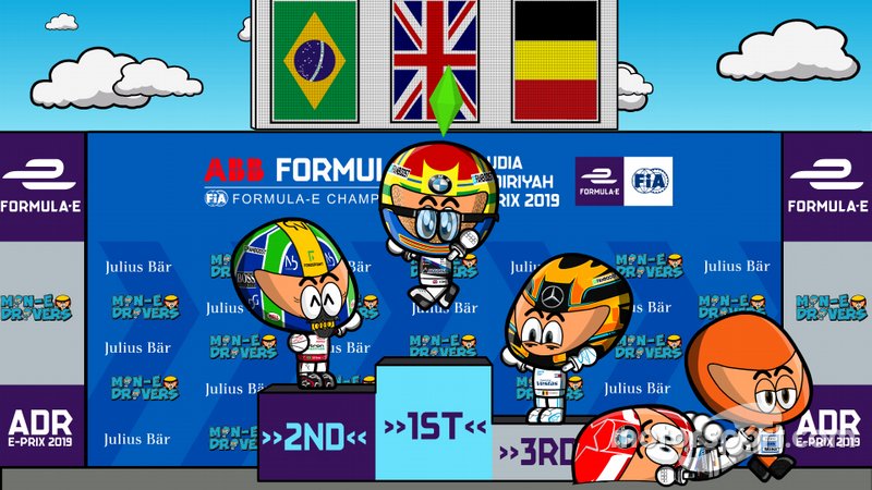 Podio carrera 2 Eprix de Ad Diriyah, por MiniEDrivers