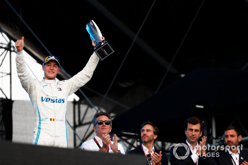 Stoffel Vandoorne, Mercedes Benz EQ, EQ Silver Arrow 01, festeggia sul podio