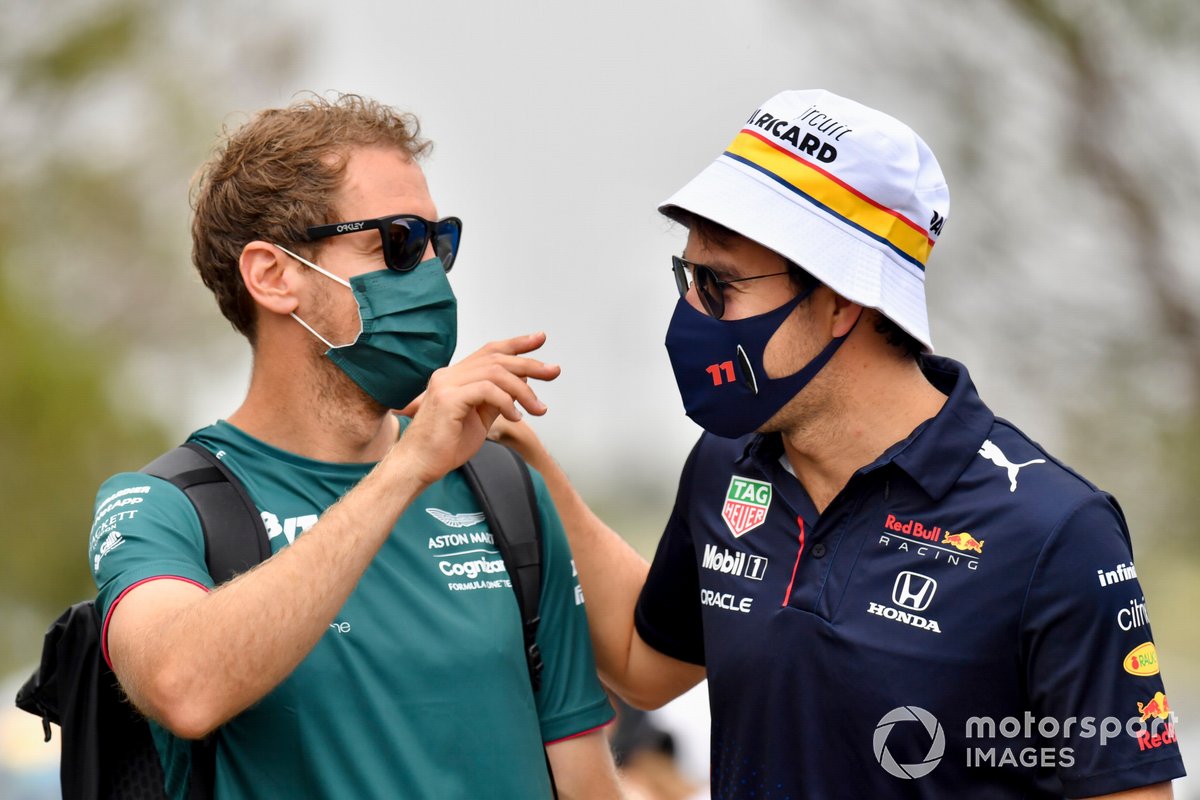 Sebastian Vettel, Aston Martin, Sergio Pérez, Red Bull Racing