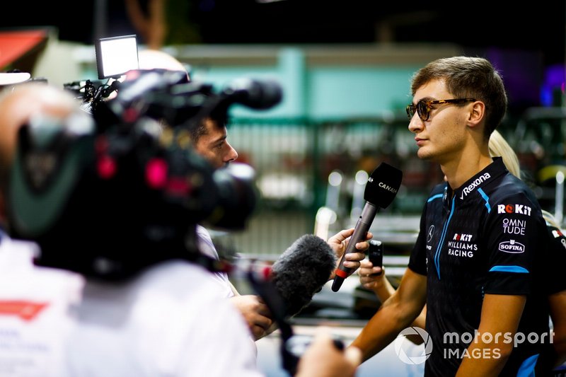 George Russell, Williams Racing speaks to the media