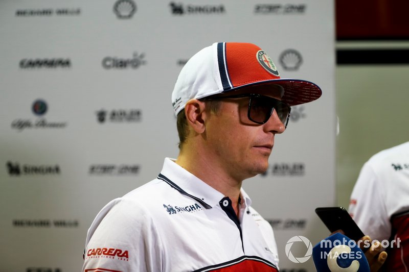 Kimi Raikkonen, Alfa Romeo Racing speaks to the media