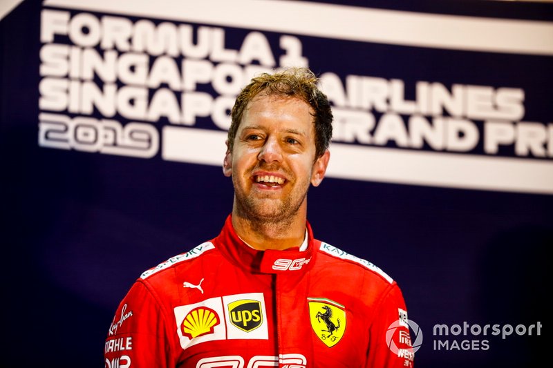 Podio: ganador Sebastian Vettel, Ferrari