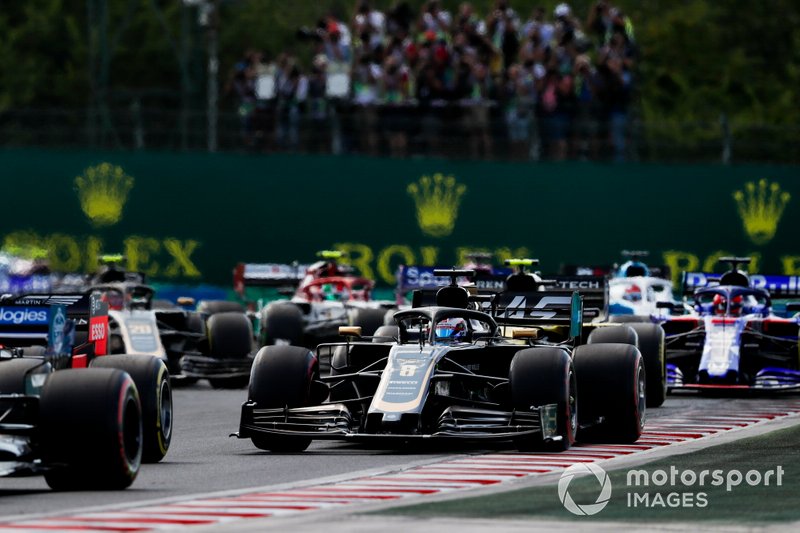 Romain Grosjean, Haas F1 Team VF-19, au départ de la course