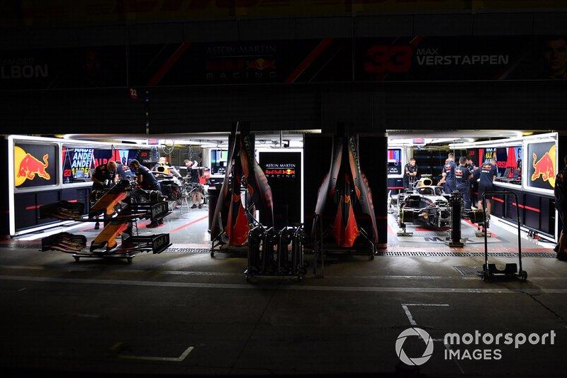 The Red Bull Racing garage