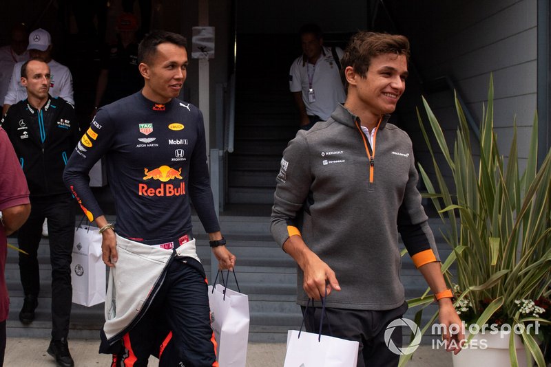 Lando Norris, McLaren and Alexander Albon, Red Bull Racing