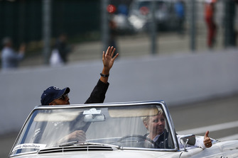 Lewis Hamilton, Mercedes AMG F1, in the drivers parade