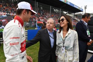 Charles Leclerc, Alfa Romeo Sauber F1 Team on the grid with Jean Todt (FRA) FIA President and wife Michelle Yeoh (MAL)