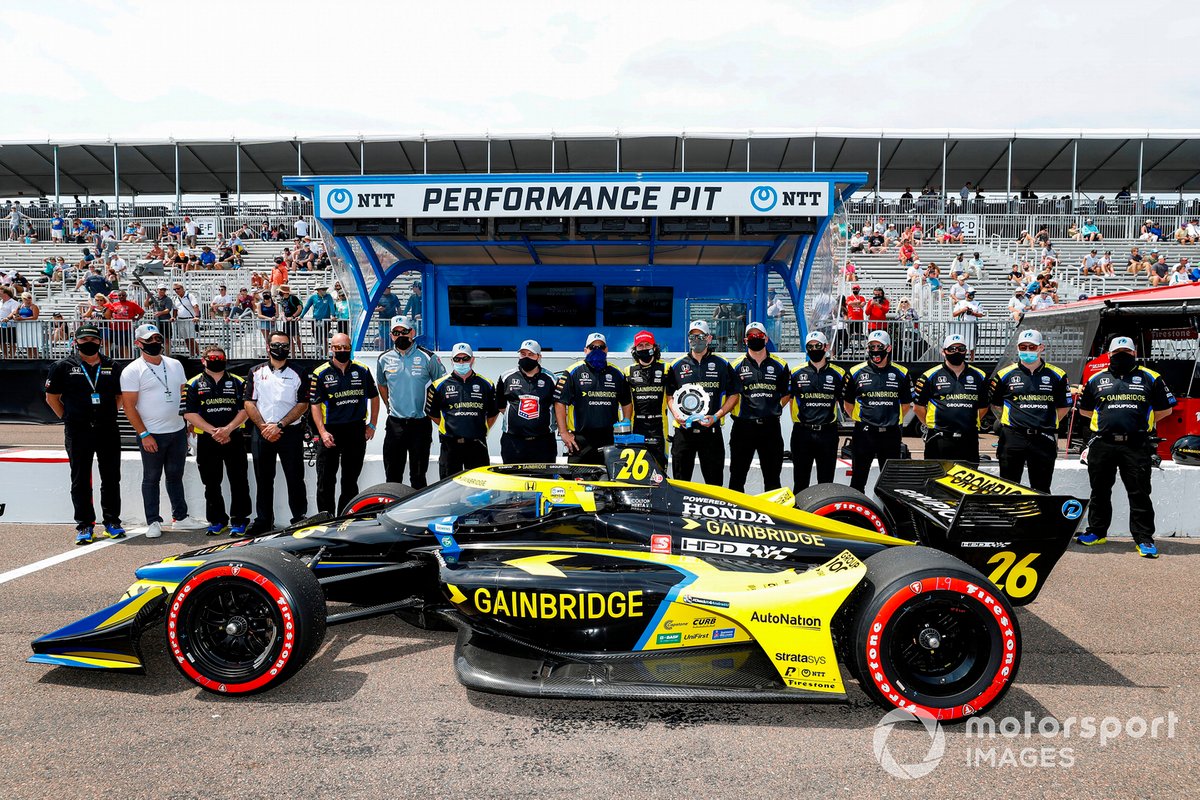 Ganador de la pole Colton Herta, Andretti Autosport Honda