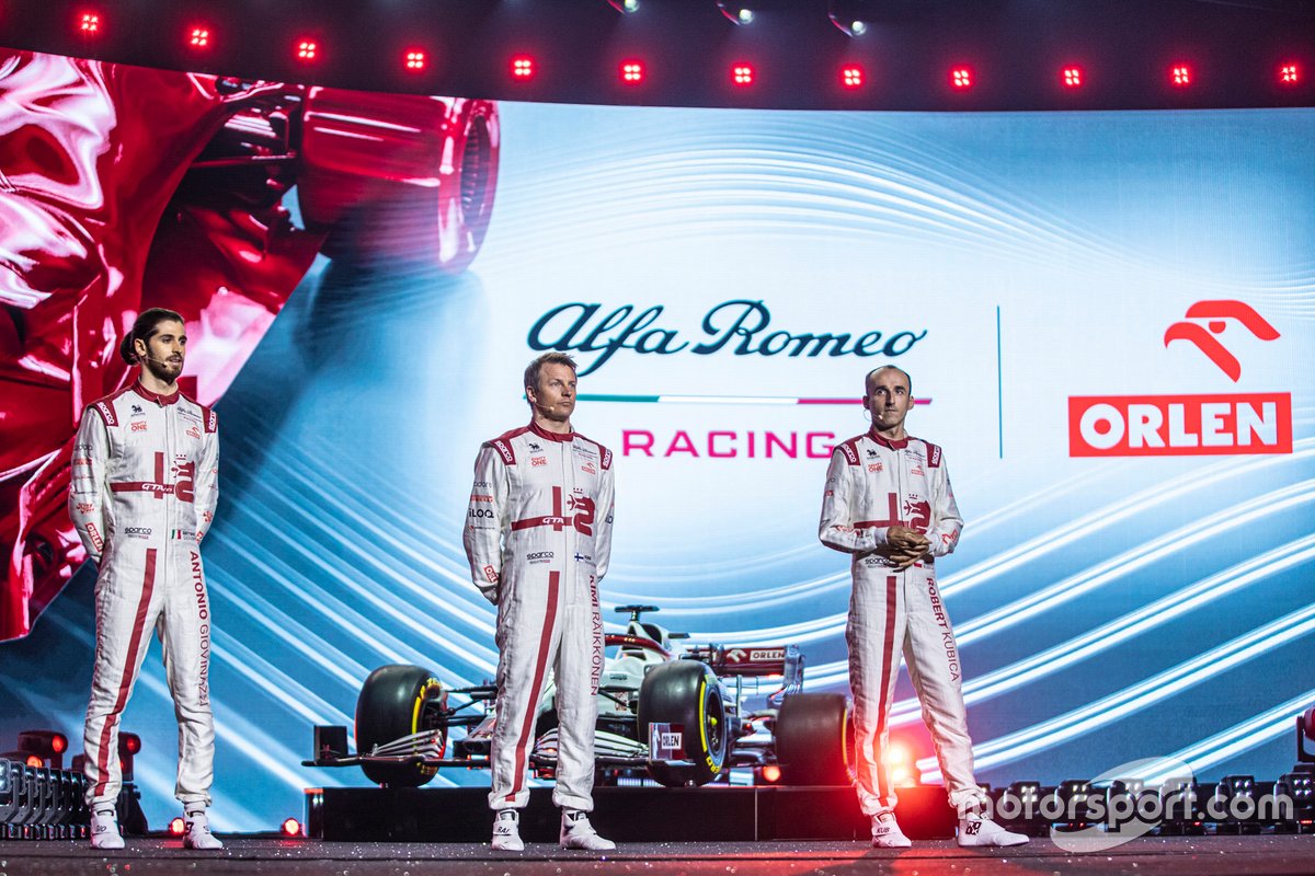 Antonio Giovinazzi, Kimi Raikkonen, Robert Kubica, Alfa Romeo Racing