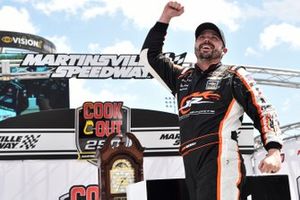 Josh Berry, JR Motorsports, Chevrolet Camaro Chevrolet Accessories, celebrates after winning.