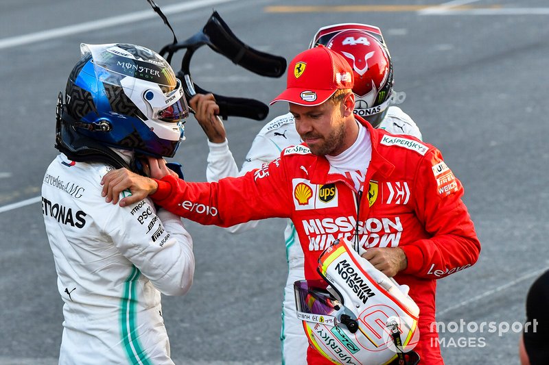 Polesitter Valtteri Bottas, Sebastian Vettel, Ferrari