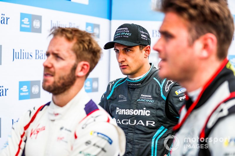 Mitch Evans, Panasonic Jaguar Racing, with Sam Bird, Envision Virgin Racing, Oliver Rowland, Nissan e.Dams