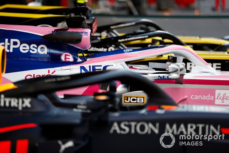 Red Bull Racing RB15, Racing Point RP19 and Renault R.S.19