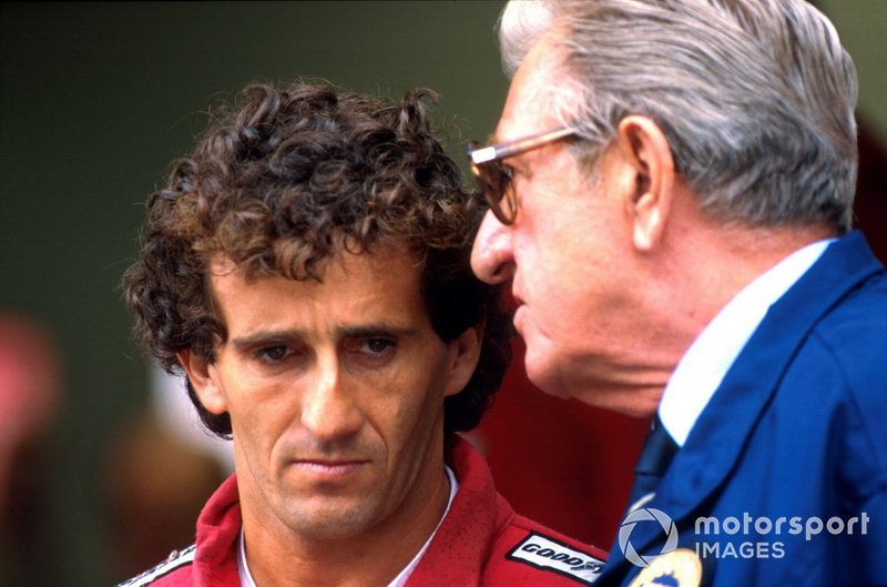 Alain Prost, McLaren, mit Jean-Marie Balestre, FIA-Präsident