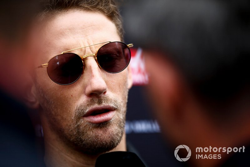 Romain Grosjean, Haas F1, parla con i media