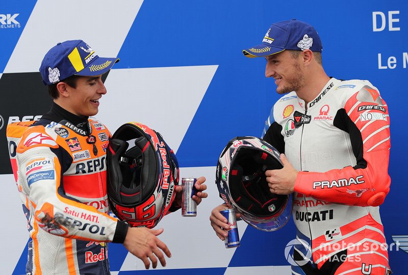 Ganador de la pole Marc Márquez, Repsol Honda Team, tercero Jack Miller, Pramac Racing