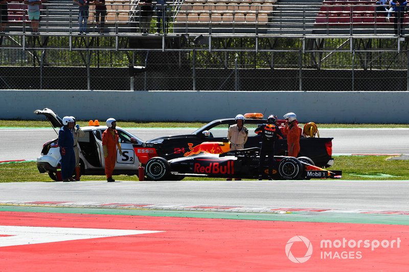 Dan Ticktum, Red Bull Racing RB15, immobilisé en piste