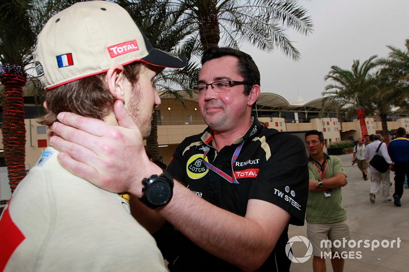 Romain Grosjean, Eric Boullier, Lotus F1 Team