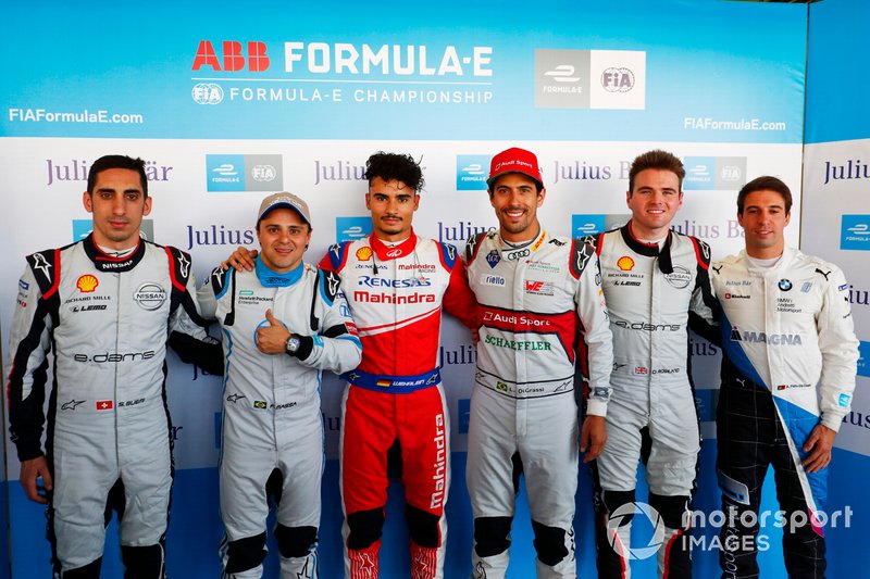 Sébastien Buemi , Nissan e.Dams, Felipe Massa , Venturi Formula E, Pascal Wehrlein , Mahindra Racing, Lucas Di Grassi , Audi Sport ABT Schaeffler, Oliver Rowland , Nissan e.Dams, and Antonio Felix da Costa , BMW I Andretti Motorsports.