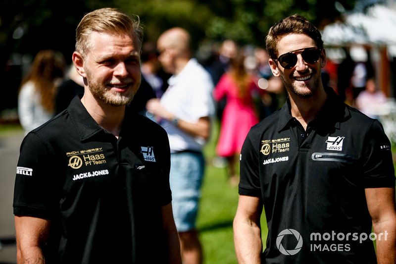 Romain Grosjean, Haas F1 Team e Kevin Magnussen, Haas F1 Team