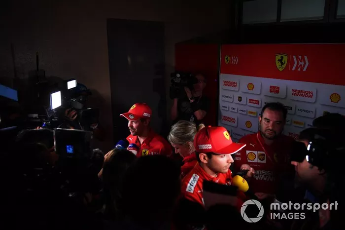 Sebastian Vettel, Ferrari, e Charles Leclerc, Ferrari