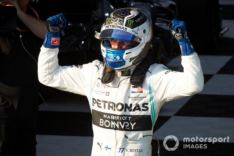 Valtteri Bottas, Mercedes AMG F1, 1st position, celebrates in Parc Ferme