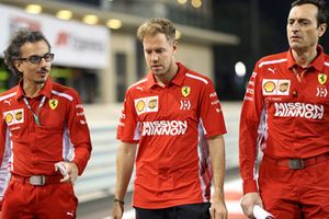 Sebastian Vettel, Ferrari walks the track with Laurent Mekies, Ferrari and Riccardo Adami (ITA) Ferrari Race Engineer 