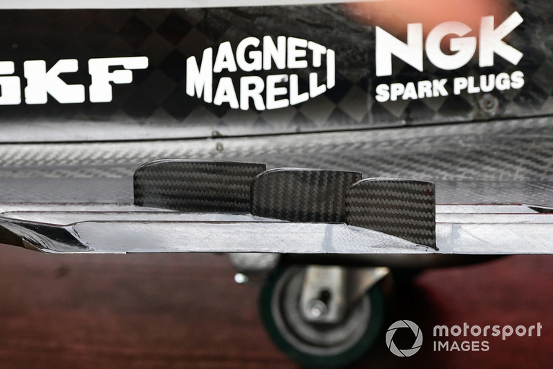 Detalle del fondo plano del Ferrari SF-71H