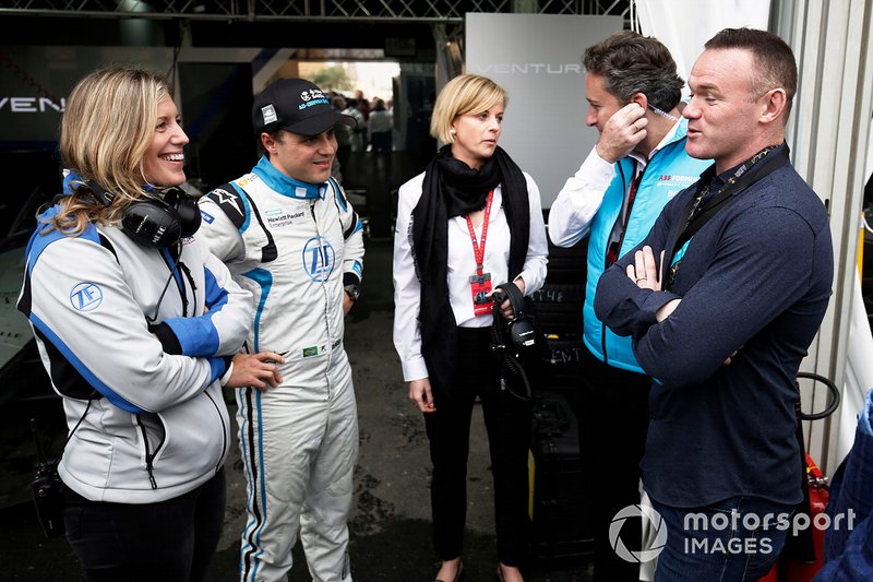 Felipe Massa, Venturi Formula E, Susie Wolff, Team Principal, Venturi Formula E, Alejandro Agag, CEO, Formula E, footballer Wayne Rooney