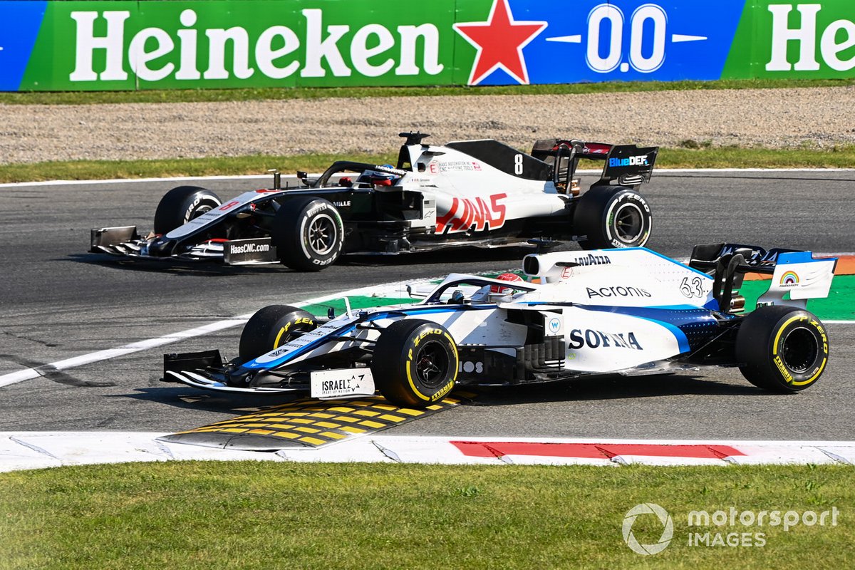 George Russell, Williams FW43, Romain Grosjean, Haas VF-20