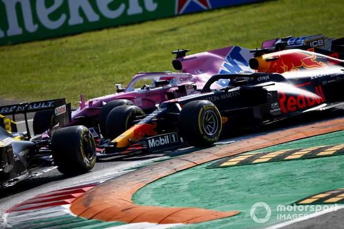 Sergio Pérez, Racing Point RP20, Max Verstappen, Red Bull Racing RB16