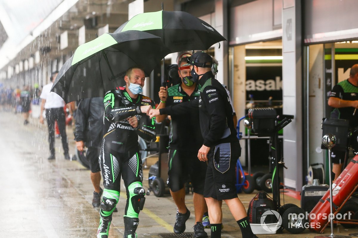 2. Lucas Mahias, Kawasaki Puccetti Racing, mit Jonathan Rea