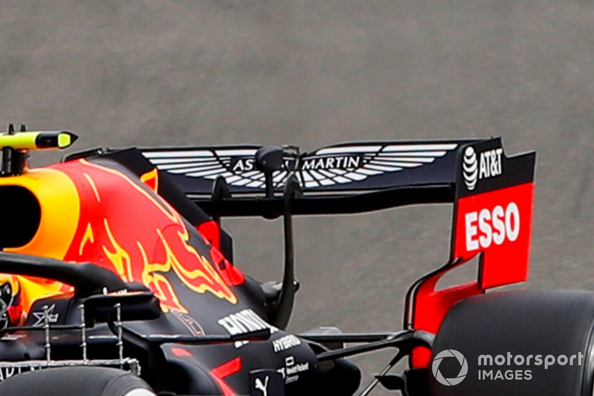 Alex Albon, Red Bull Racing RB16 rear wing detail