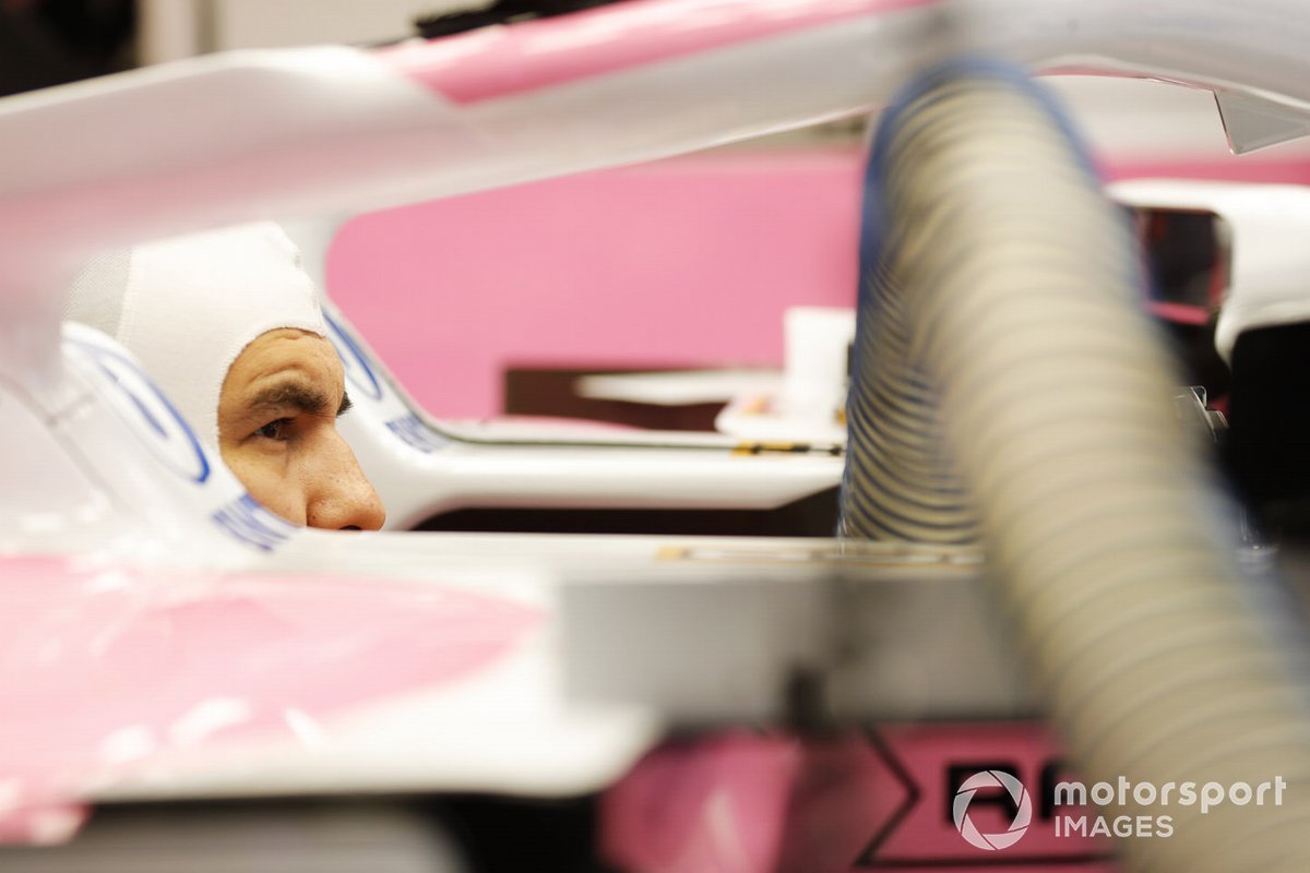 Sergio Perez, Racing Point RP20, in his cockpit