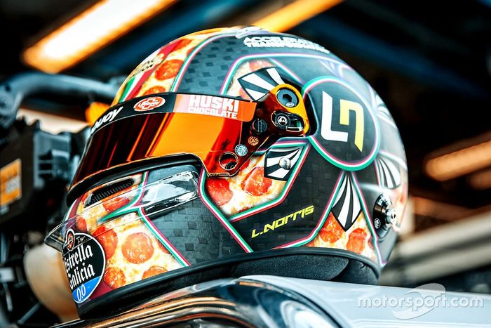El casco de Lando Norris, McLaren, para el GP de Italia 2020