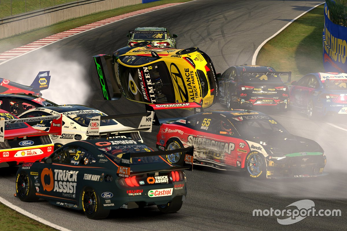 Race 2 start crash