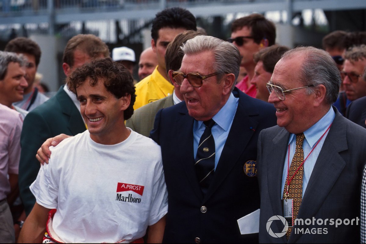 Alain Prost, McLaren, mit Jean-Marie Balestre