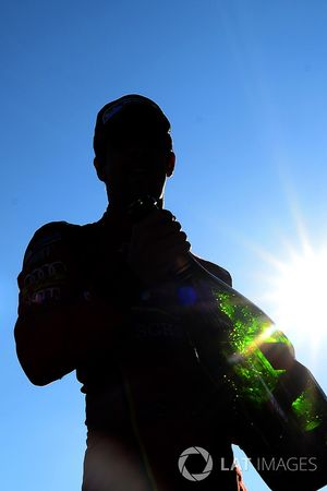 Lucas di Grassi, ABT Schaeffler Audi Sport, celebrates with champagne on the podium