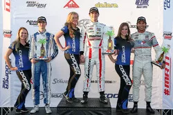 Podium: race winner Aaron Telitz, Belardi Auto Racing, second place Colton Herta, Andretti Steinbrenner Racing, third place Neil Alberico, Carlin