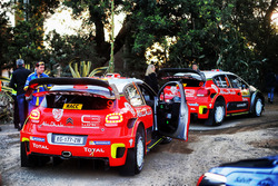 The cars of Khalid Al-Qassimi, Chis Patterson, Citroën C3 WRC, Citroën World Rally Team and Stéphane