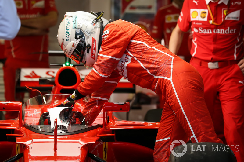 Sebastian Vettel, Ferrari SF70H, cockpit shield