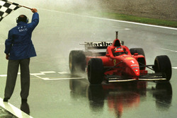 Checkered flag for Michael Schumacher, Ferrari
