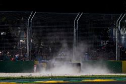 Kevin Magnussen, Haas F1 Team VF-17, collides with Marcus Ericsson, Sauber C36
