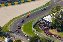 Lewis Hamilton, Mercedes AMG F1 W08, leads Sebastian Vettel, Ferrari SF70H, Valtteri Bottas, Mercede
