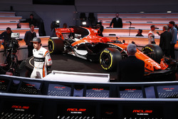 Fernando Alonso, McLaren, is interviewed by the media
