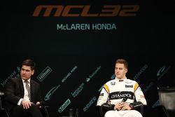 Stoffel Vandoorne, McLaren, is interviewed on stage