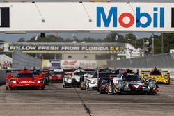 Start action, #13 Rebellion Racing ORECA 07: Neel Jani, Sébastien Buemi, Nick Heidfeld leads