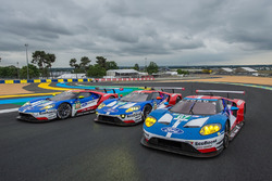 #69 Ford Chip Ganassi Racing Ford GT: Ryan Briscoe, Richard Westbrook, Scott Dixon, #68 Ford Chip Ganassi Racing Ford GT: Joey Hand, Dirk Müller, Tony Kanaan, #67 Ford Chip Ganassi Racing Ford GT: Andy Priaulx, Harry Tincknell, Pipo Derani