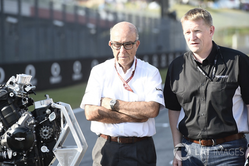 Triumph Moto2 engine supplier for 2019, Carmelo Ezpeleta, CEO Dorna, Andrew Stroud