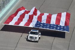 A giant United States flag